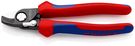 KNIPEX 95 22 165 Cable Shears with opening spring with multi-component grips burnished 180 mm
