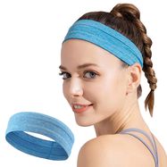 Elastic fabric headband for running fitness blue, Hurtel