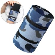 Fabric armband on the arm for running fitness, camo blue, Hurtel