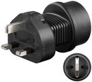Mains Adapter UK, Black - UK 3-pin male (Type G, BS 1363) > safety socket (Type F, CEE 7/3)