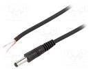 Cable; 1x0.75mm2; wires,DC 4,8/1,7 plug; straight; black; 1.5m WEST POL