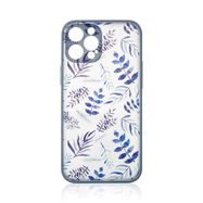 Design Case for iPhone 12 Pro Max flower case dark blue, Hurtel