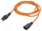 Cable; IEC C13 female,IEC C14 male; 3m; with IEC LOCK locking SCHAFFNER