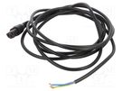 Cable; IEC C13 female,wires; 4m; with IEC LOCK locking; black SCHAFFNER