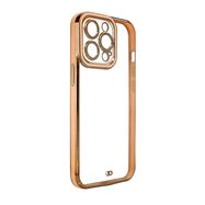 Fashion Case for iPhone 13 Pro Gold Frame Gel Cover Gold, Hurtel