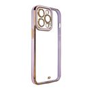 Fashion Case for iPhone 13 Pro Gold Frame Gel Cover Purple, Hurtel