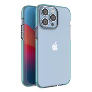 Spring Case for iPhone 14 Pro Max silicone cover with frame light blue, Hurtel