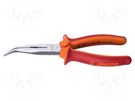 Pliers; side,cutting,curved,half-rounded nose; 200mm UNIOR