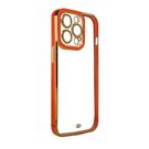 Fashion Case for iPhone 12 Pro Gold Frame Gel Cover Red, Hurtel