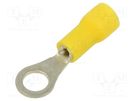Tip: ring; Ø: 2.5mm; crimped; for cable; insulated; tinned; yellow PANDUIT