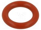 O-ring gasket; silicone; Thk: 5mm; Øint: 18mm; red; -60÷160°C ORING USZCZELNIENIA TECHNICZNE