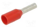 Tip: bootlace ferrule; insulated; copper; 1mm2; 6mm; tinned; red PANDUIT