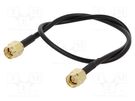 Cable; 50Ω; 0.3m; SMA male,both sides; black; straight ONTECK