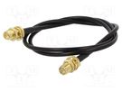 Cable; 50Ω; 0.5m; SMA female,both sides; black; straight ONTECK