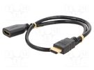 Cable; HDCP 2.2,HDMI 2.0; HDMI socket,HDMI plug; 0.5m; black Goobay