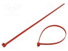 Cable tie; L: 365mm; W: 7.6mm; polyamide; 670N; red; Ømax: 100mm HELLERMANNTYTON
