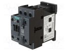 Contactor: 3-pole; NO x3; Auxiliary contacts: NO + NC; 24VAC; 9A SIEMENS