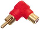 Adapter  RCA plug -socke, angled red 90°