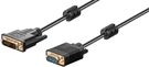 Cable DVI-A male (12+5 pin) - VGA male (15-pin) Gold-plated, 2m