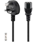 Power cable 1.8 UK plug, IEC C13