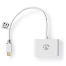 USB Multi-Port Adapter | USB 3.1 Gen1 | USB-C™ Male | 2x USB-A | 1000 Mbps | 0.20 m | Round | Gold Plated | PVC | White | Window Box