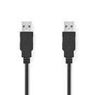 USB Cable | USB 2.0 | USB-A Male | USB-A Male | 480 Mbps | Nickel Plated | 3.00 m | Round | PVC | Black | Label