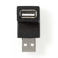 USB-A Adapter | USB 2.0 | USB-A Male | USB-A Female | 480 Mbps | Round | Nickel Plated | PVC | Black | Box