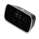 Alarm Clock Radio with 2xUSB Charging Ports, Black