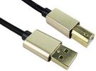 USB2.0 CABLE, A-B MALE 1.8M BRAIDED