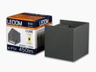 Outdoor wall mounted luminaire LED 2x3W 3000K IP54, adjustable, grey CUBE, LEDOM