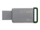 Flash Drive 16GB USB3.0 DataTraveler50 Metal/Green, KINGSTON