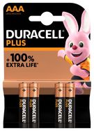 Щелочная батарея R3 (MN2400 / AAA) 1,5 V Duracell 100% Plus Power (упаковка 4 tk )