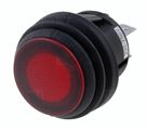 Rocker switch; ON-OFF, fixed, 2pins. 10A/250Vc, Ø25.0mm, SPST, IP66 round, water proof red illumination NEON