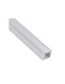 Aluminum profile with white cover for LED strip, anodized, surface, high, LINE, 3m