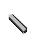 Alumīnija profils, melns, LED lentei ar baltu vāciņu, leņķisks 30/60° TRI-LINE MINI, 2m