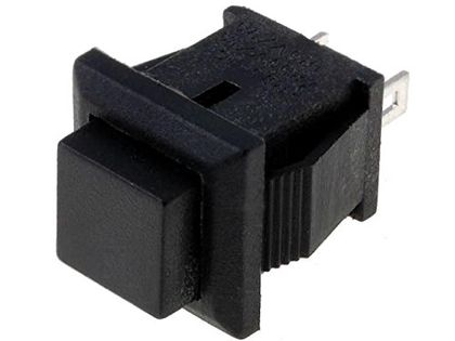 Кнопочный переключатель; ВЫКЛ-(ВКЛ) нефиксированный, 2 контакта. 1A / 250VAC SPST-NO 11x18мм, черный HIGHLY M/SM/AN