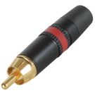 Plug RCA red, black body, cable mount, NYS373-2 NEUTRIK-REAN