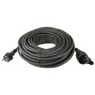 Maitinimo kabelis/ilgiklis AC kištukas (Tipas F CEE 7/7) - lizdas (Tipas F CEE 7/14) (3x1.5 mm²) 10m IP44 su gumine izoliacija, juodas