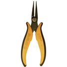 Needle-nose pliers with long smooth jaws rounded on the outside