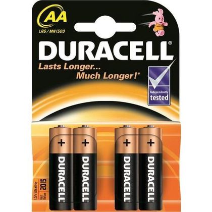Sārma baterija R6 (AA) 1.5V Duracell (4 gab.iepakojums) R6A/DUR-BL4 5000394076952; 5000394127050