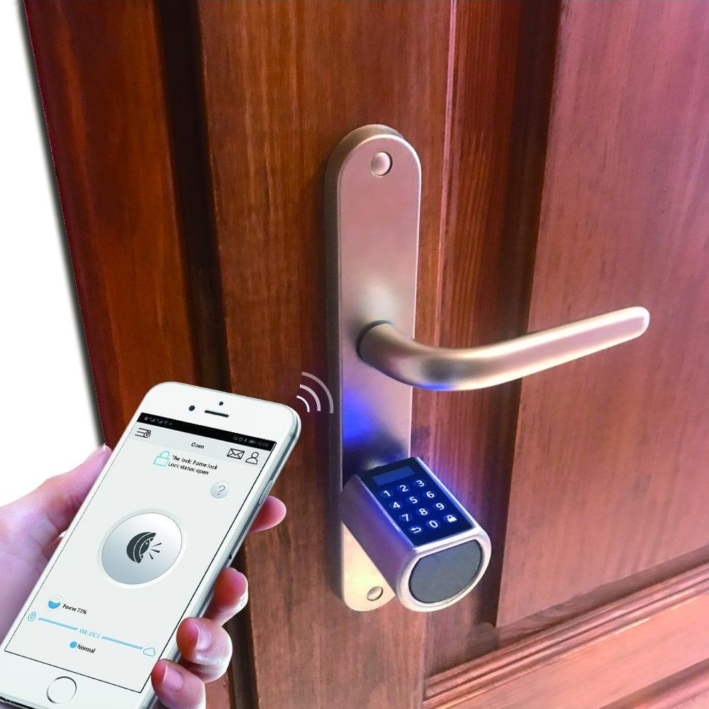 Smart ZigBee bezvadu durvju atslēga,ar  paroli, RFID karte, vadāma no lietotnes, 3 x AAA, WOOX R7056 8435606701150