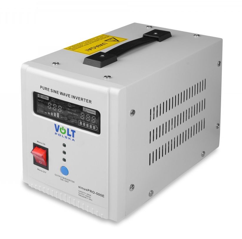 Nepārtrauktās barošanas avots (UPS) 500W 12V/230Vac sinusa, balts, ar lādēšanu