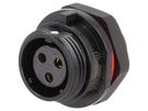 Socket, female, for panel mounting SP13 3p. external thread WEIPU
