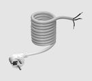 Электрический кабель 3x1,5мм², 2м белый с вилкой