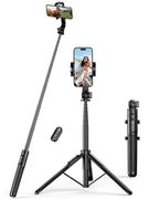 Selfie Stick Tripod with Bluetooth Remote for 4.6-7.2" Smartphones, Action Cameras