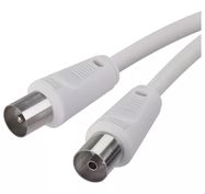 Coaxial antenna cable 5m coax.male - female,  white EMOS
