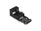 MOUNTING CARRIER - FOR 3-CONDUCTOR TERMINAL BLOCKS - 221 SERIES - 4 mm² - WITH SNAP-IN MOUNTING FOOT FOR VERTICAL MOUNTING - BLACK